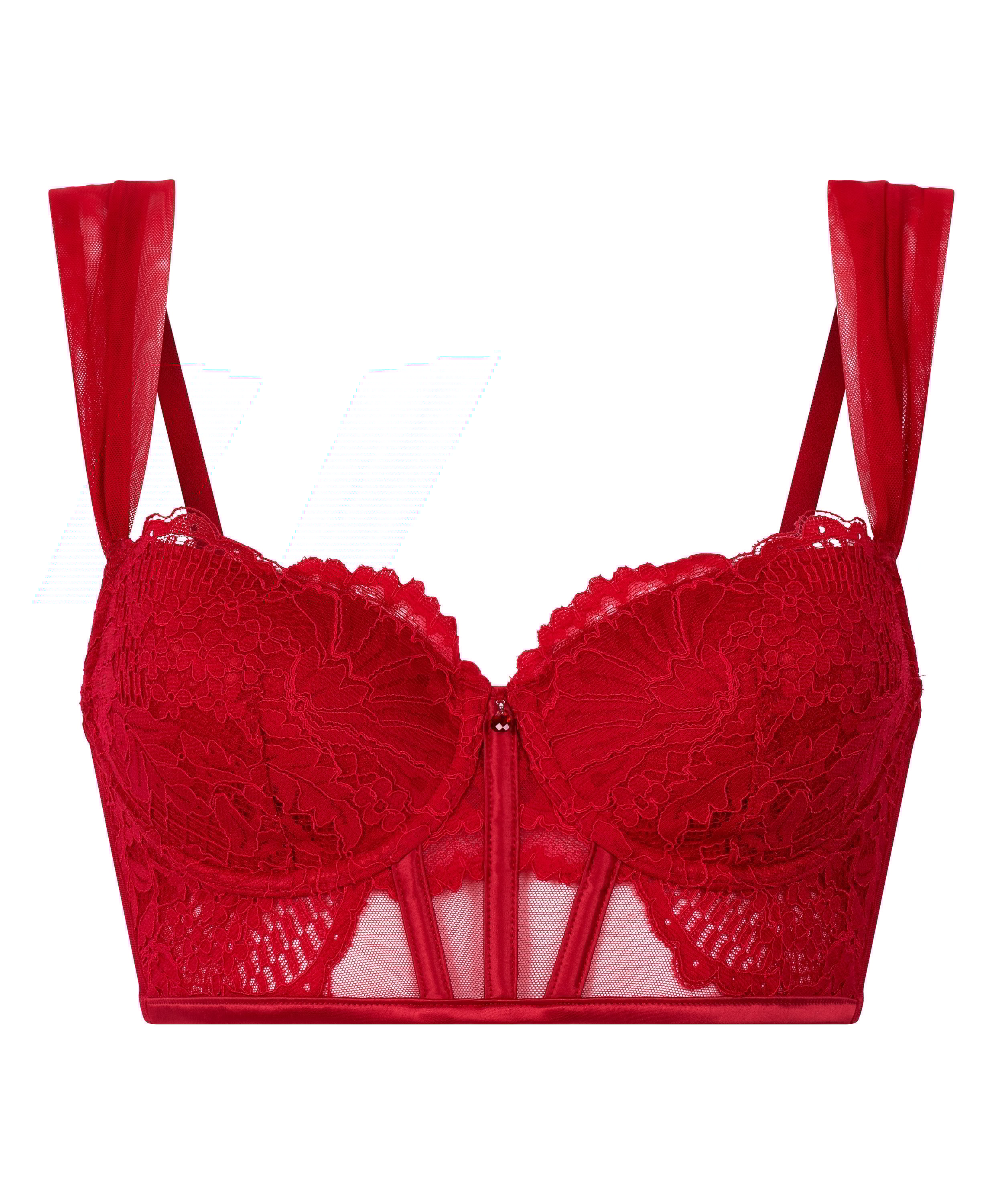 Sujetador longline de aros preformado Whitney, Rojo, main
