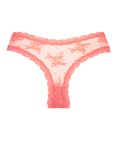 Brasile&ntilde;a en forma de V burn-out mesh, Rosa