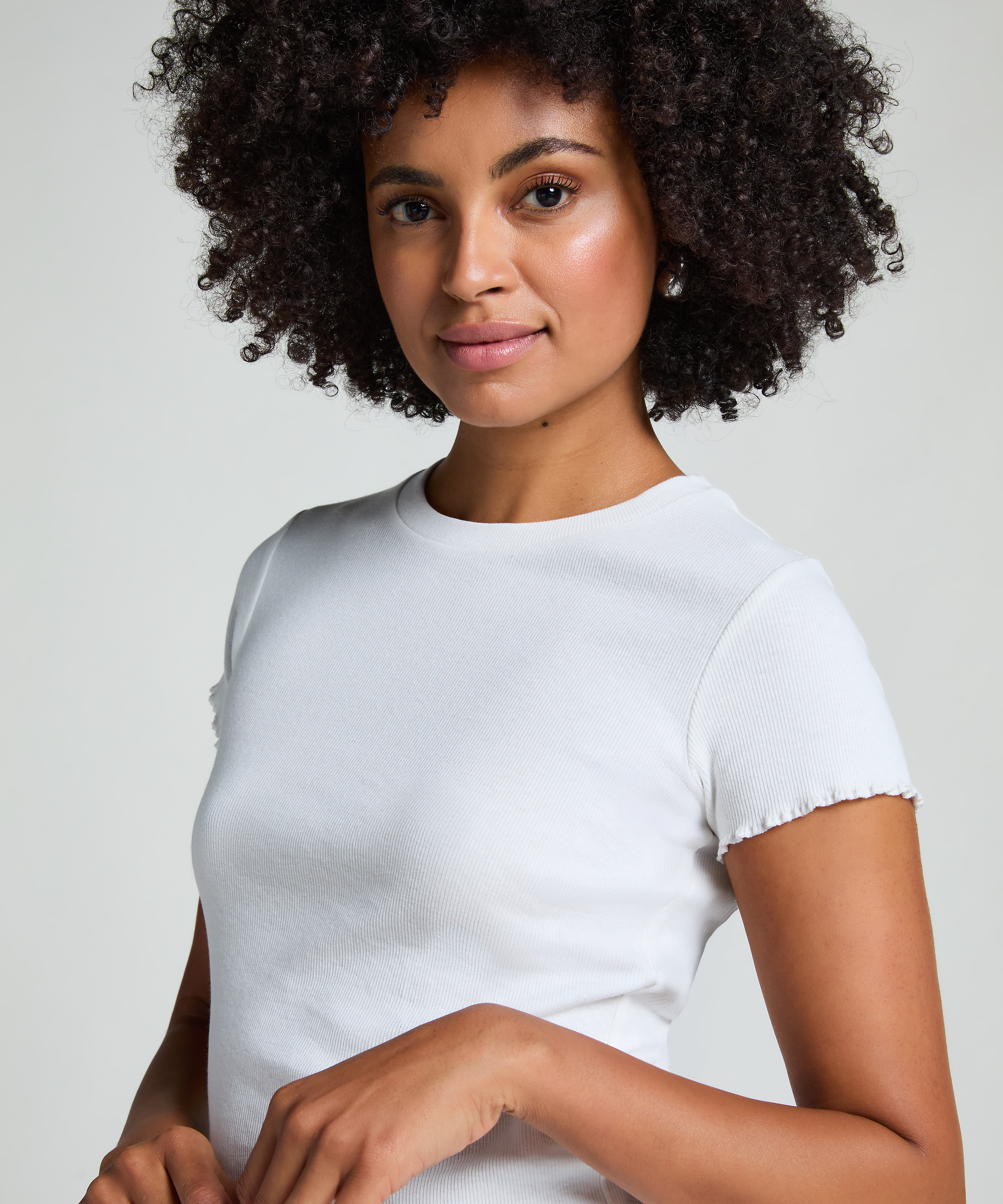 Camiseta de algodón de manga corta, Blanco, main