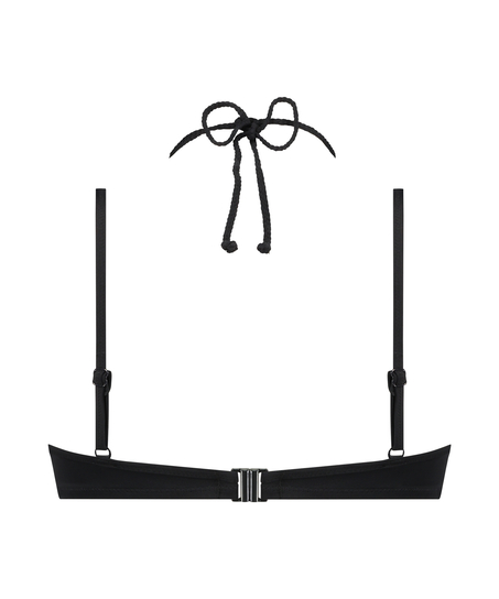 Top de bikini con aros y preformado Luxe, Negro