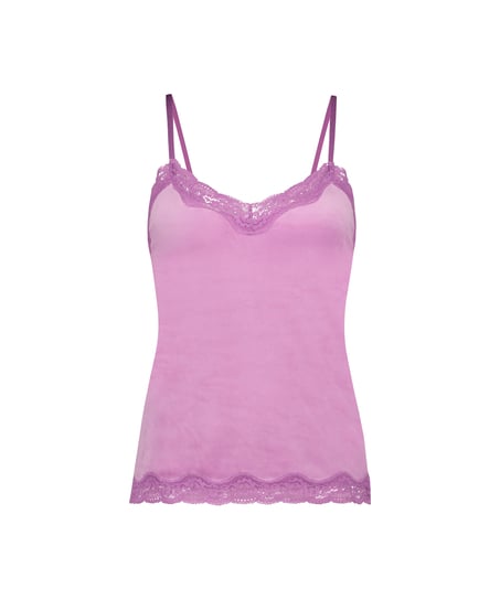 Camiseta top Velours Lace, Rosa