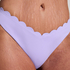 Braguita de Bikini de Corte Alto Scallop, Morado