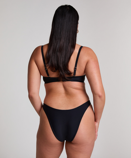 Braguita de Bikini de Corte Alto Luna, Negro