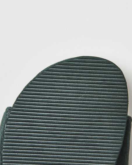 Pantuflas de terciopelo y piel sint&eacute;tica, Verde