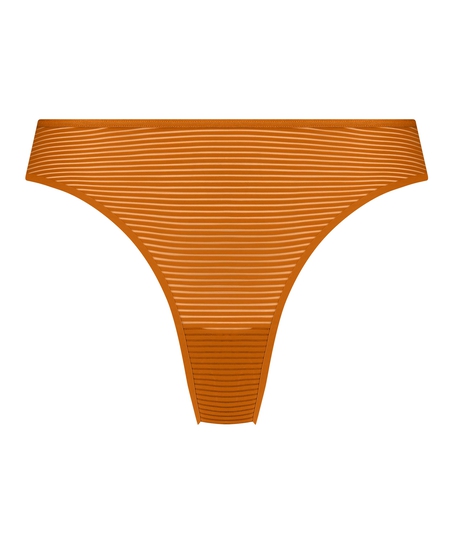 Tanga invisible de rejilla y de rayas, Naranja