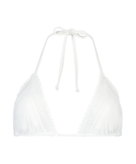 Top de bikini de tri&aacute;ngulo Maldivas, Blanco