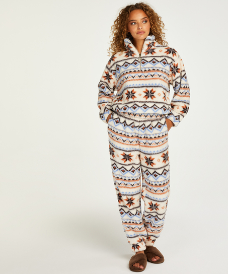 Pantalones deportivos Fleece, Blanco