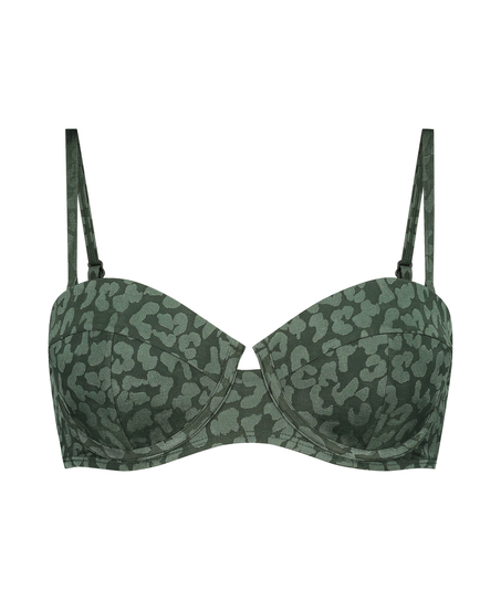 Top de bikini push-up con aros y preformado Copa A - E, Verde