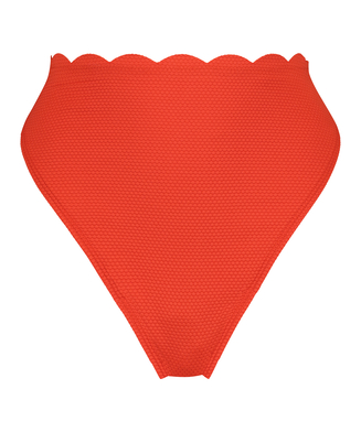 Braguita de bikini de tiro alto Scallop, Rojo