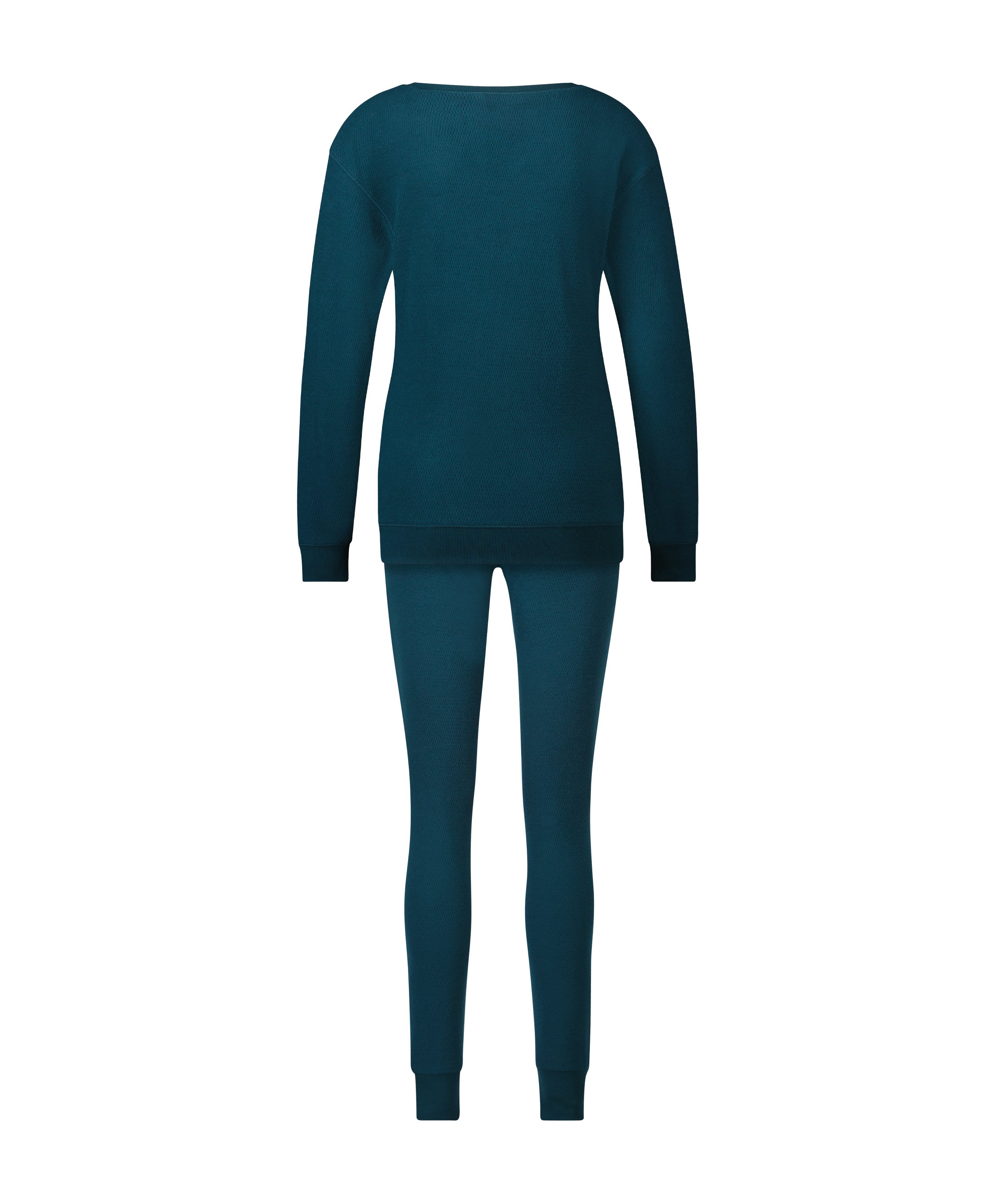 Pijama Waffle Placket, Azul, main