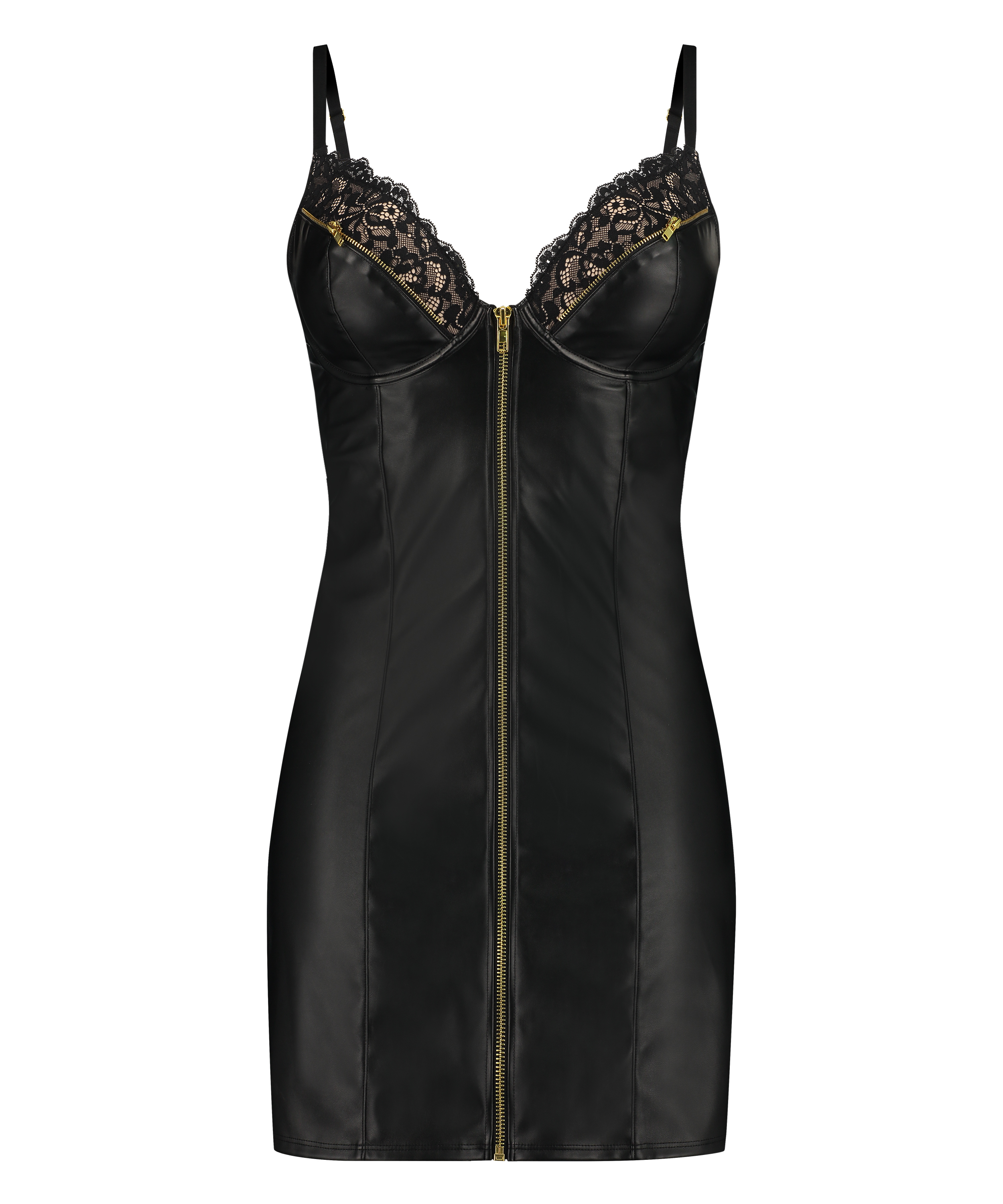 Vestido combinación de aros preformado Talia, Negro, main