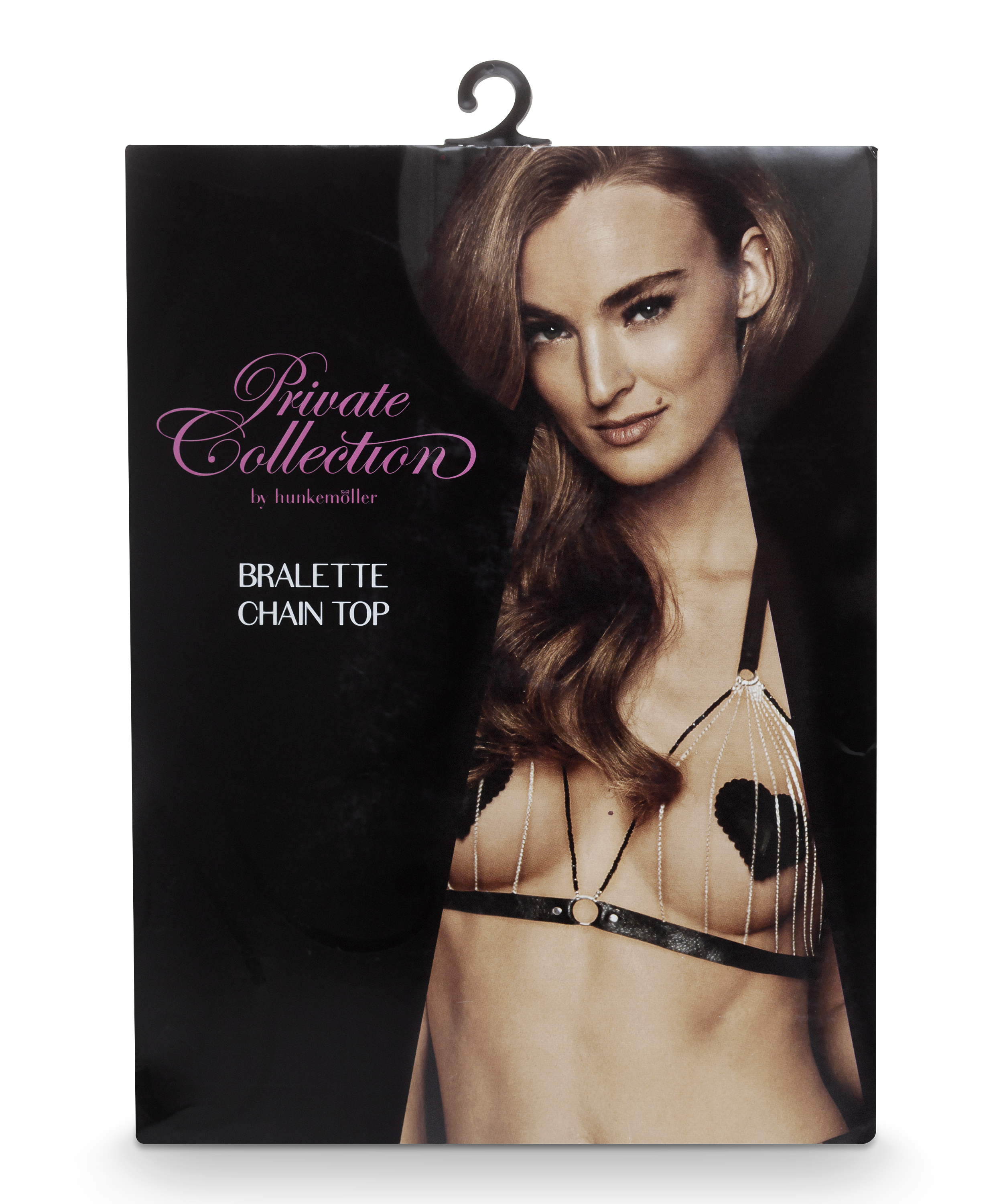 Top de bralette chain, Negro, main