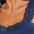 Camiseta sin mangas de punto y encaje, Azul
