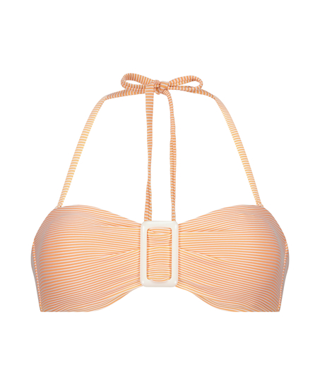 Top de bikini tipo «bandeau» Riviera, Naranja