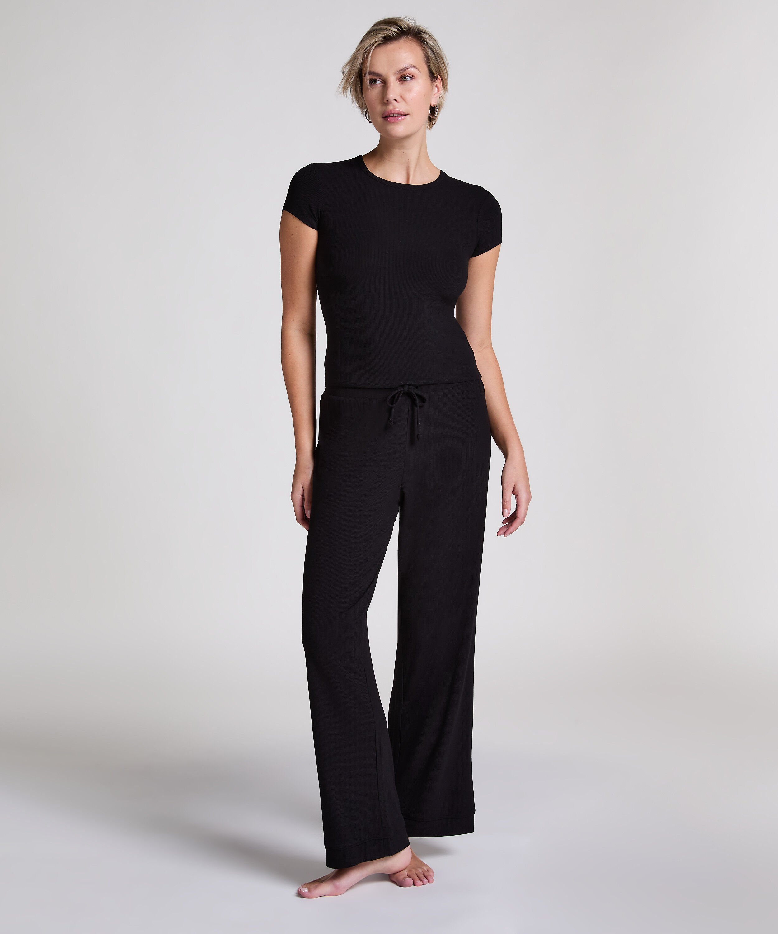 Pantalón Rib Essential, Negro