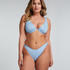 Top de bikini de aros no preformado Scallop, Azul