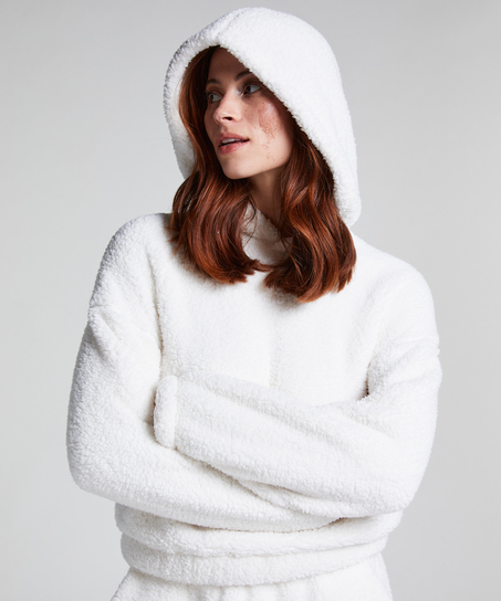 Sudadera con capucha Fleece Snuggle, Blanco