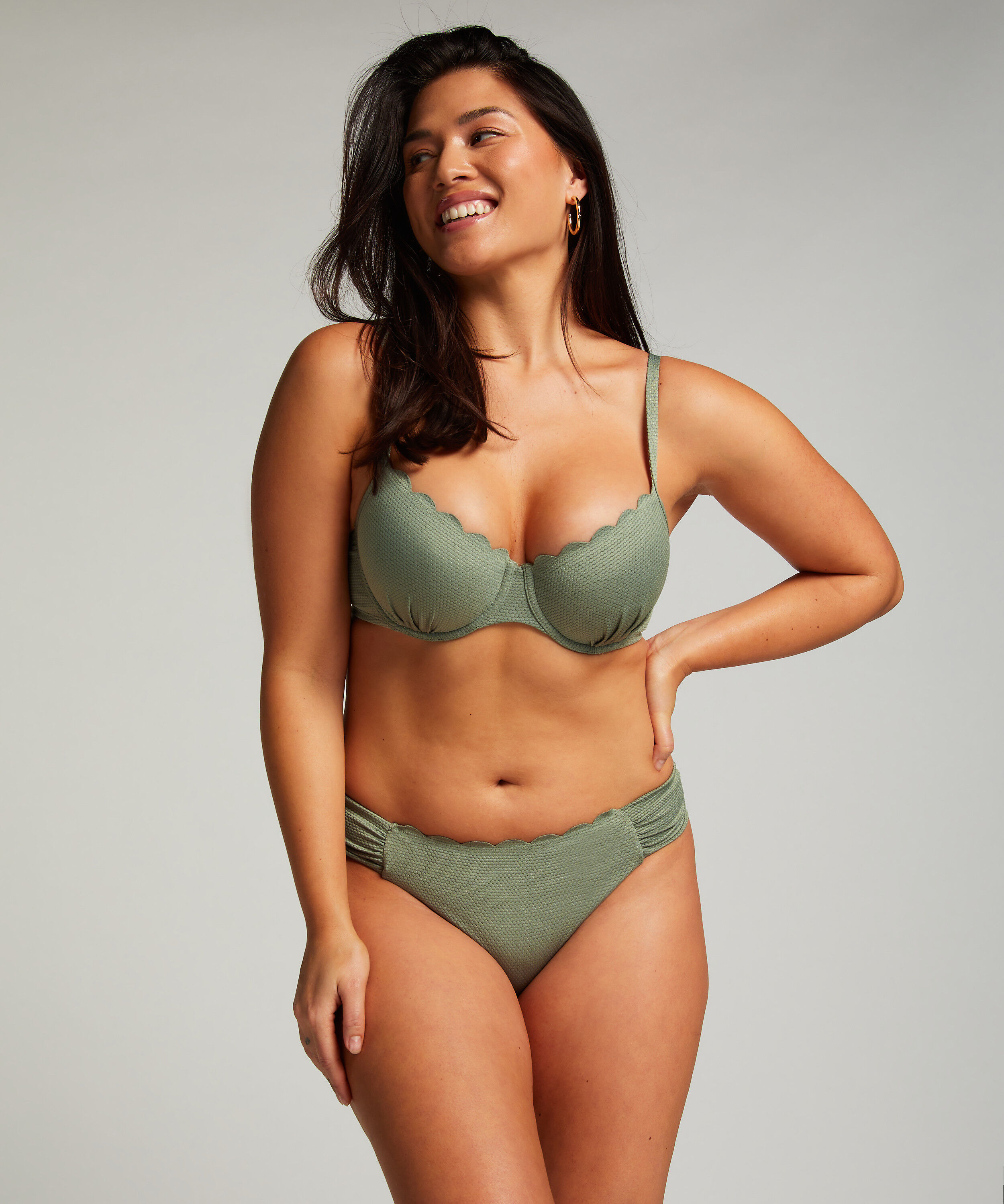 Braguita de Bikini Rio Scallop, Verde