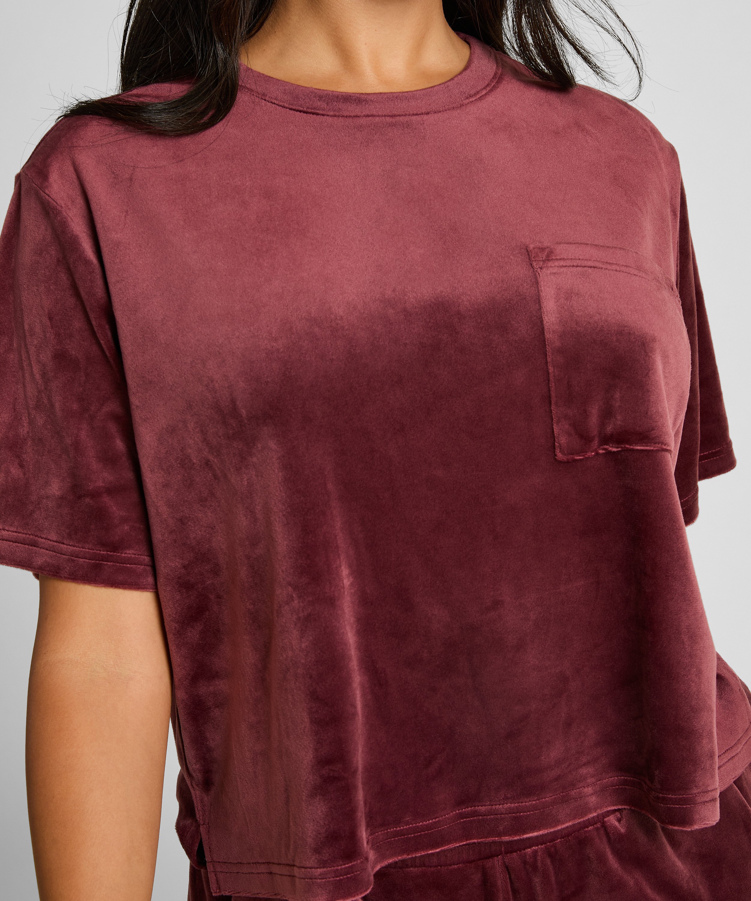 Top de terciopelo Pocket, Rojo, main