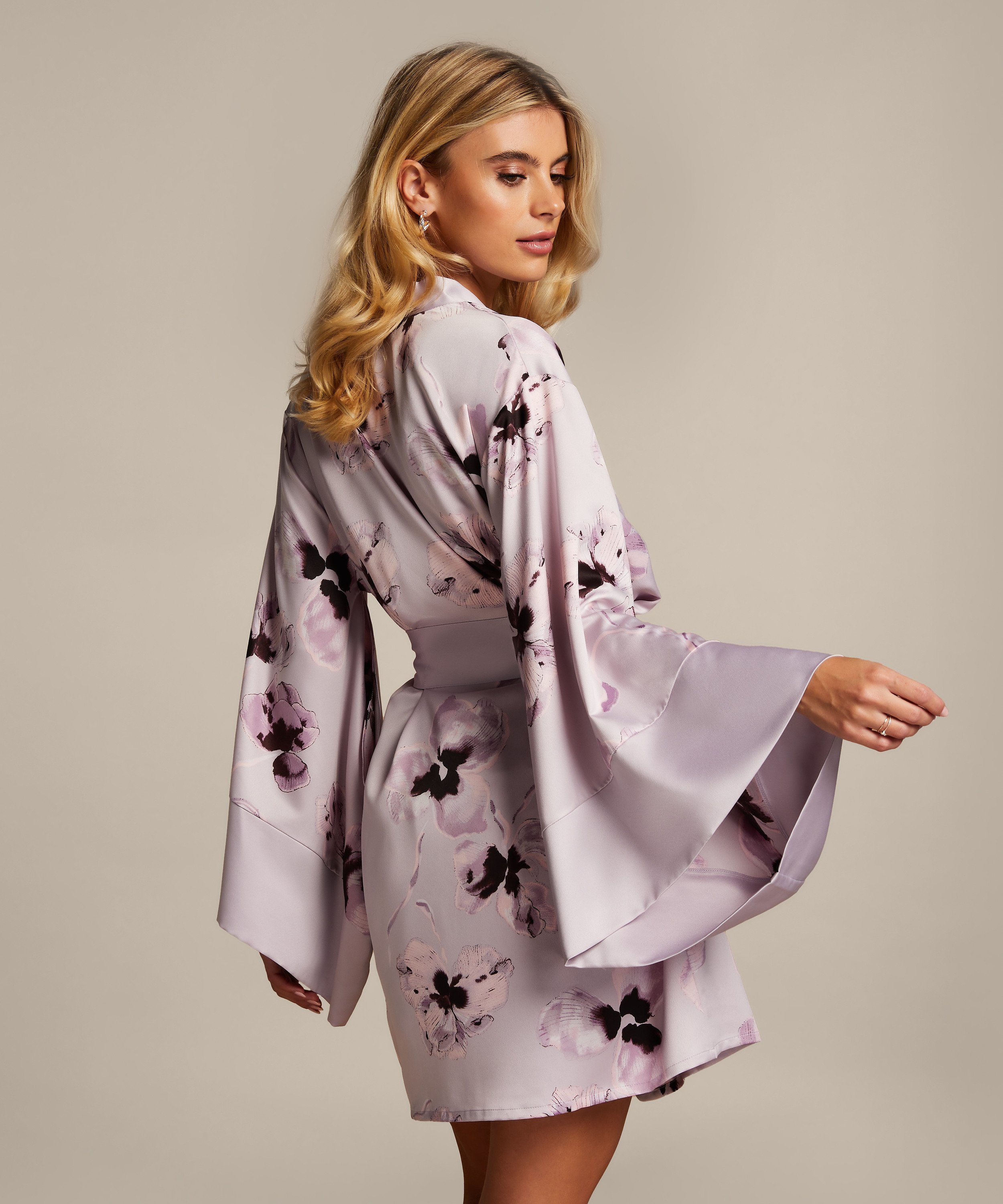 Kimono Satin, Morado, main