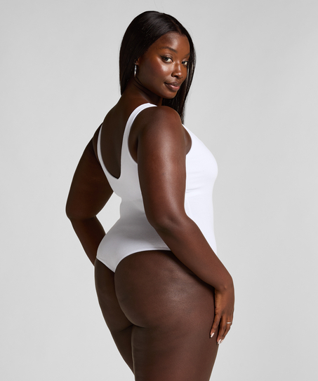 Body de algod&oacute;n Rib, Blanco