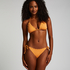 Top de bikini triangular Scallop Lurex, Naranja