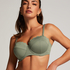 Top de bikini preformado con efecto realce Scallop Copa A - E, Verde