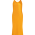 Vestido midi Sat&eacute;n, Naranja