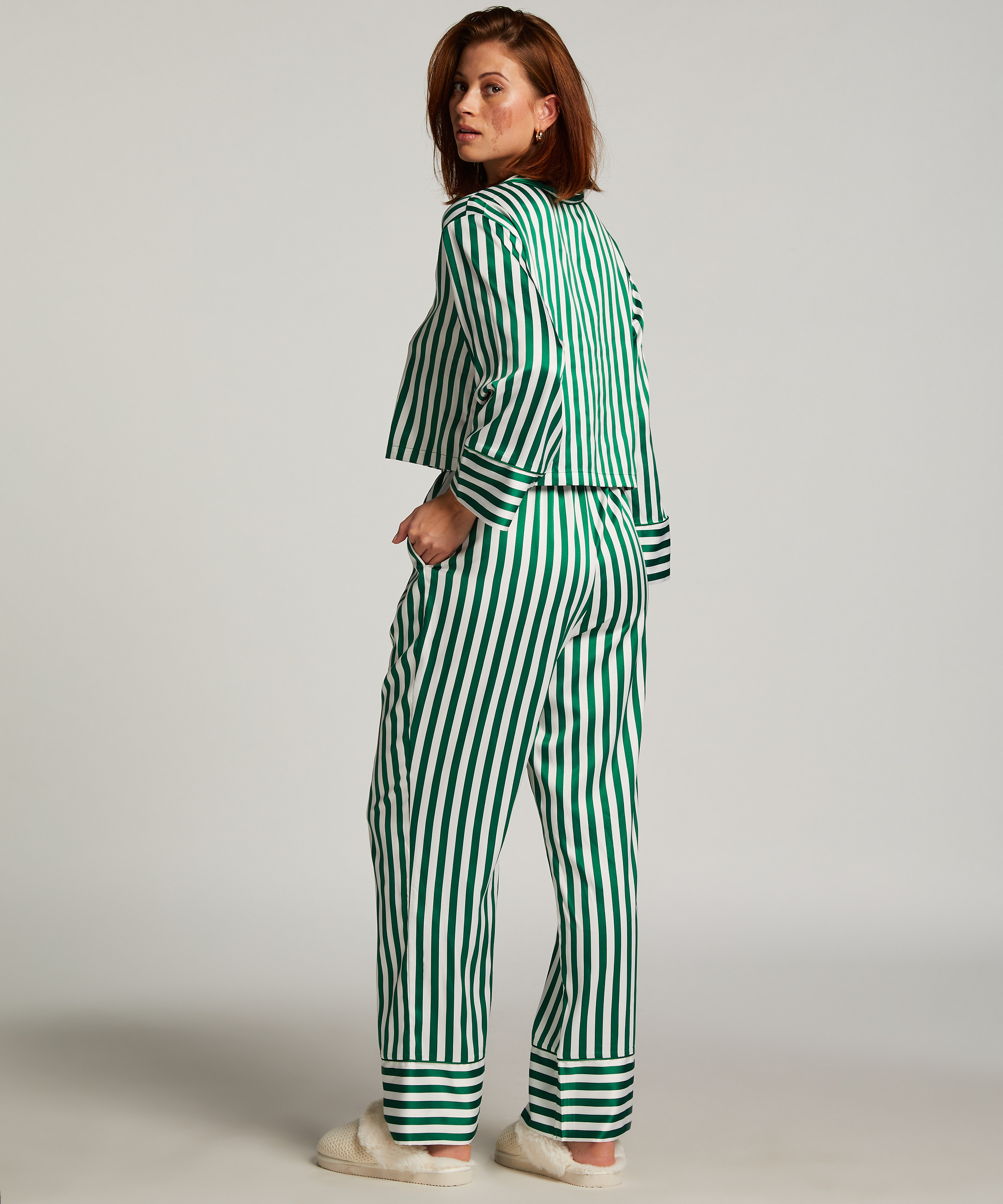 Pantalón de satén, Verde, main