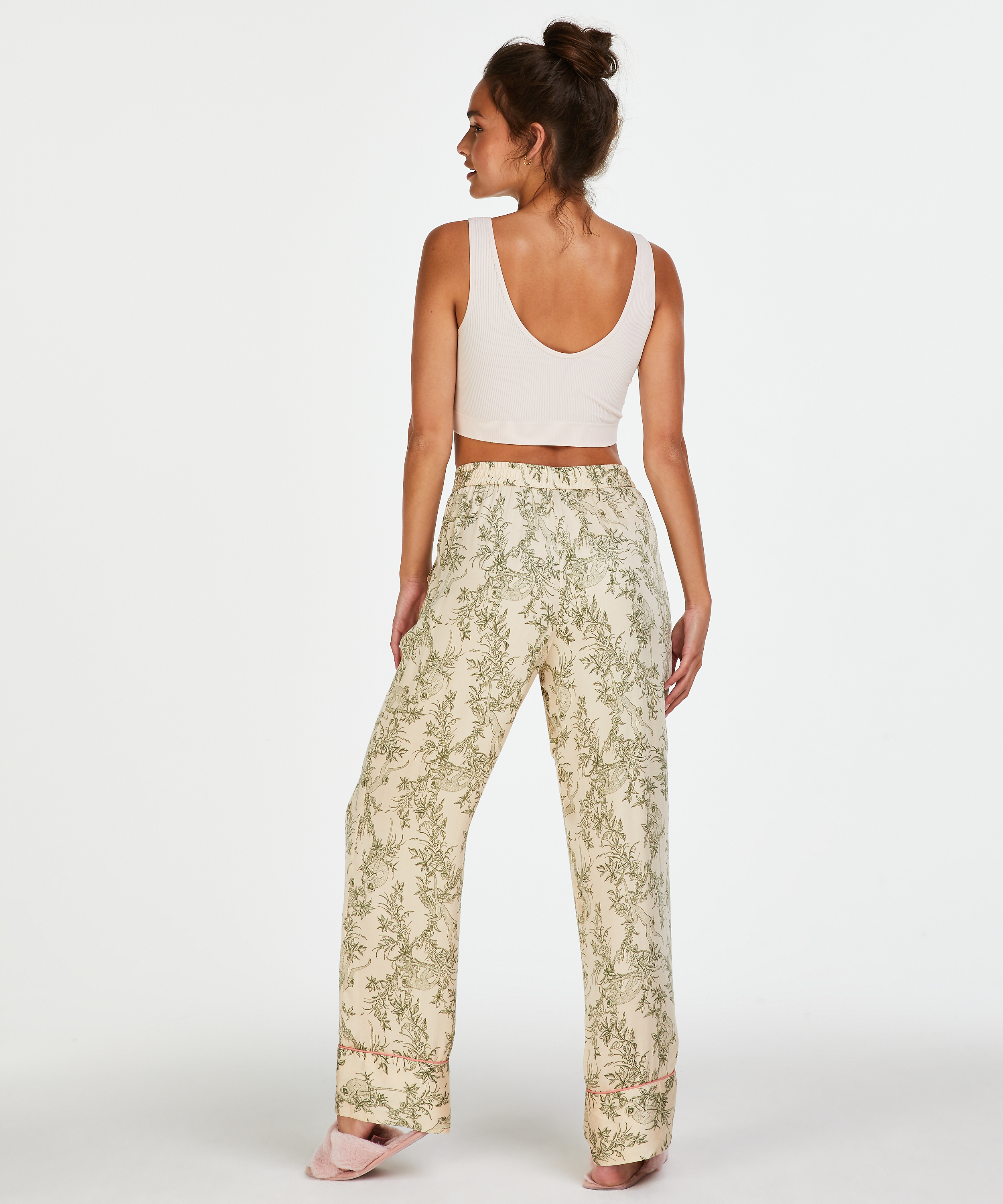 Pantalón de pijama tejido, Beige, main