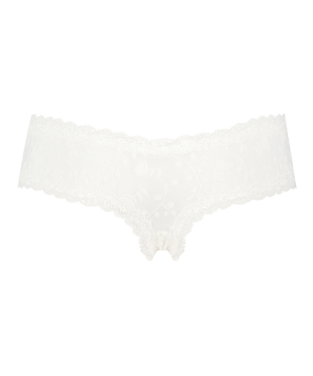 Brasileña en forma de V burn-out mesh, Blanco