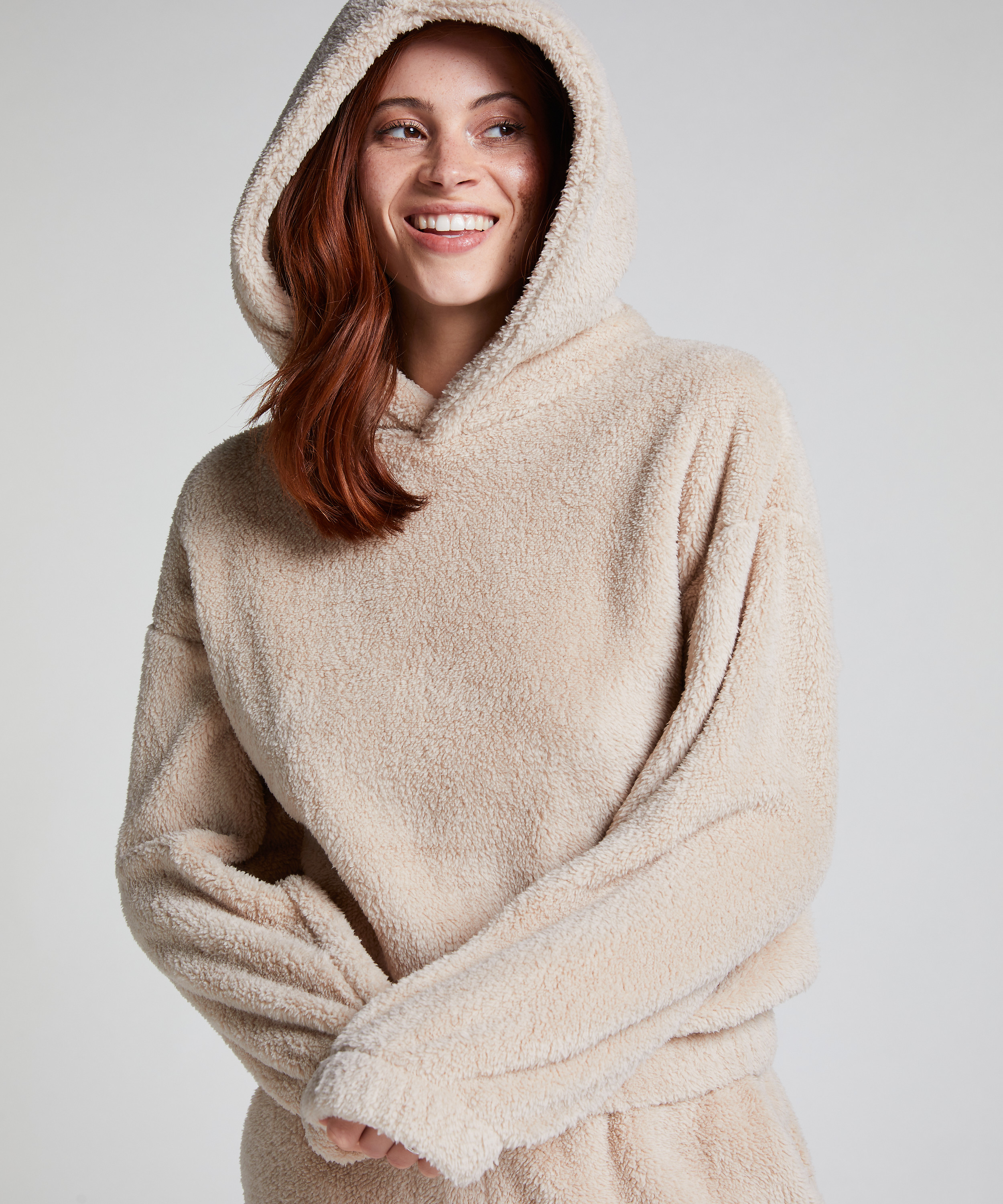 Sudadera con capucha Fleece Snuggle, Beige, main