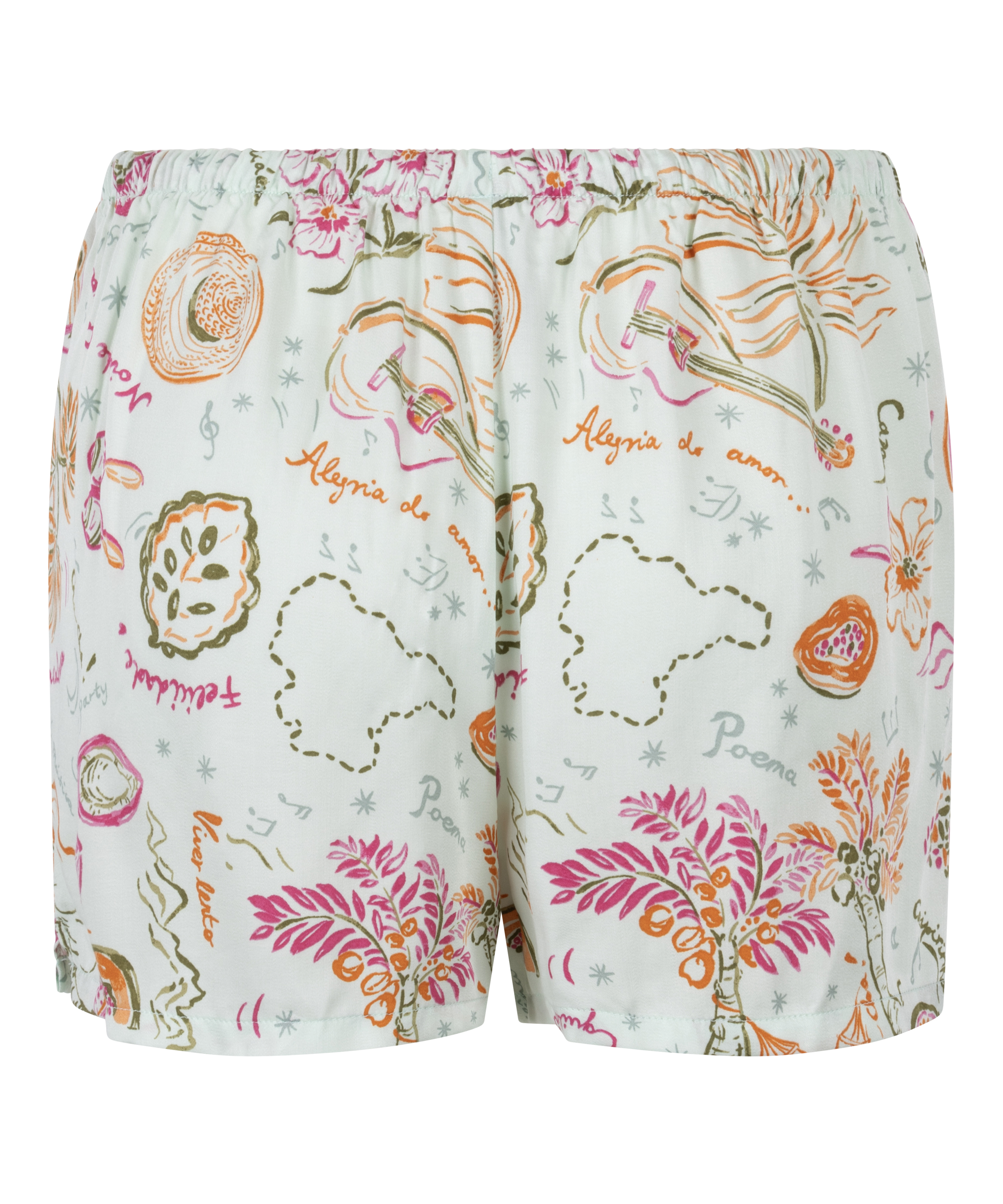 Short de sat&eacute;n, Verde, main