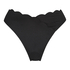 Braguita de Bikini de Corte Alto Scallop, Negro