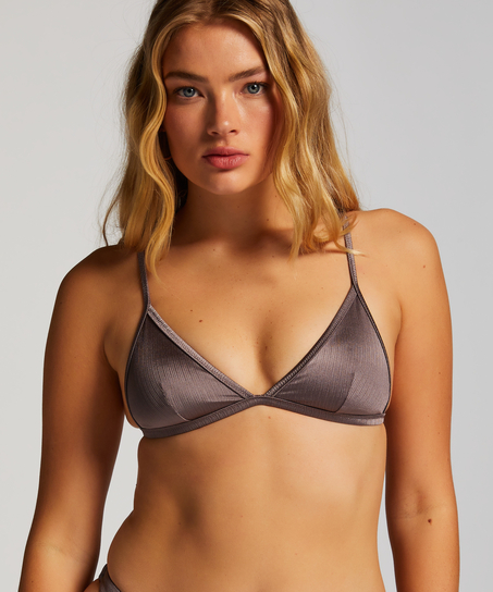 Top de bikini triangular Luna, Gris