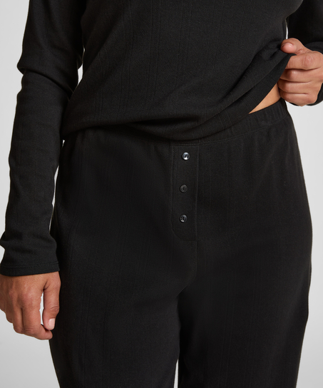 Pantal&oacute;n de pijama Pointelle, Negro