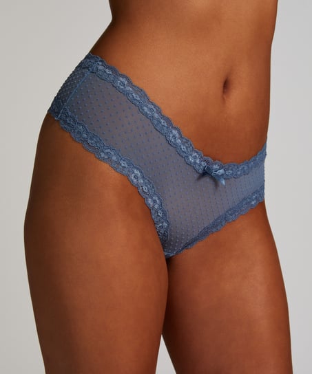 Brasile&ntilde;a en forma de V burn-out mesh, Azul