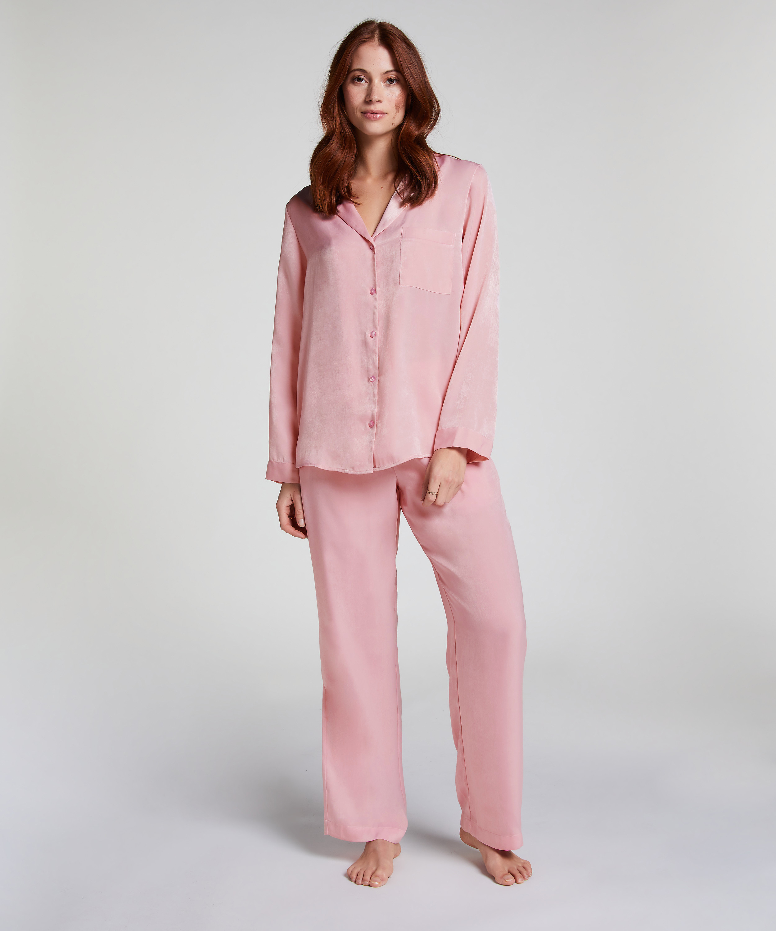 Pantalón de satén, Rosa, main