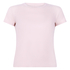 Top de pijama de manga corta rib crew neck, Rosa
