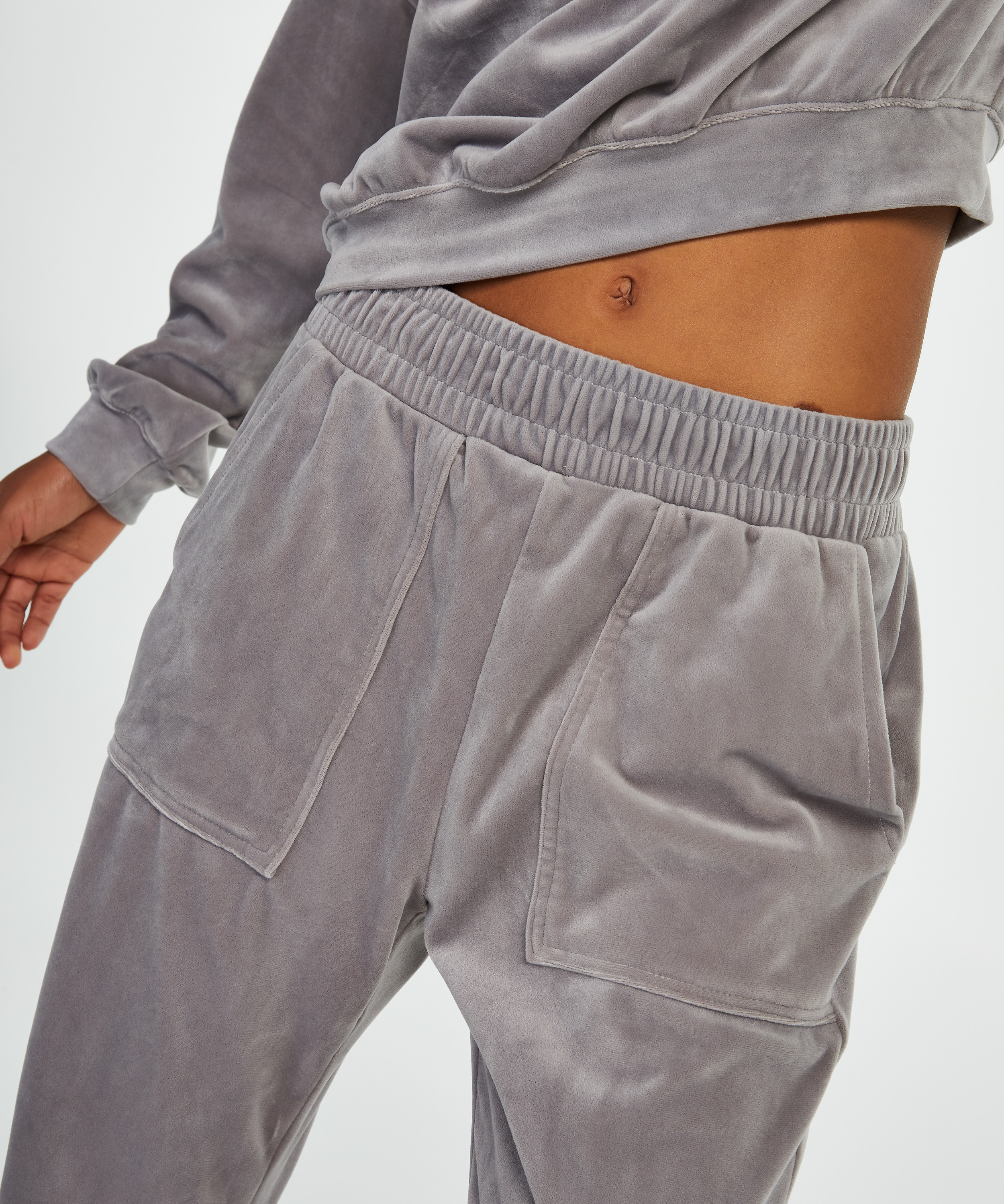Pantal&oacute;n Tall de deporte de terciopelo, Gris, main