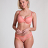 Brasile&ntilde;a en forma de V burn-out mesh, Rosa