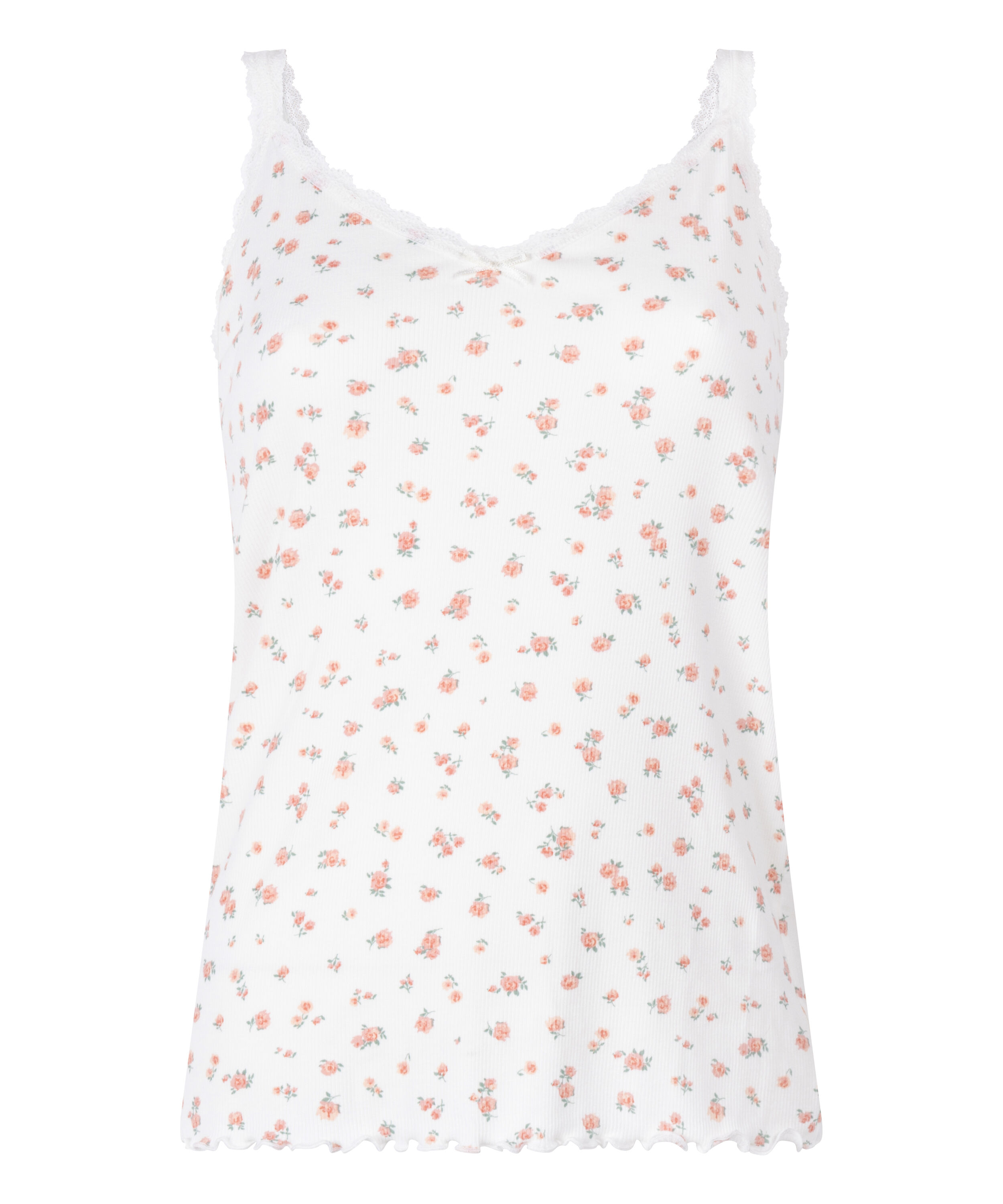 Camisola de encaje acanalado, Blanco