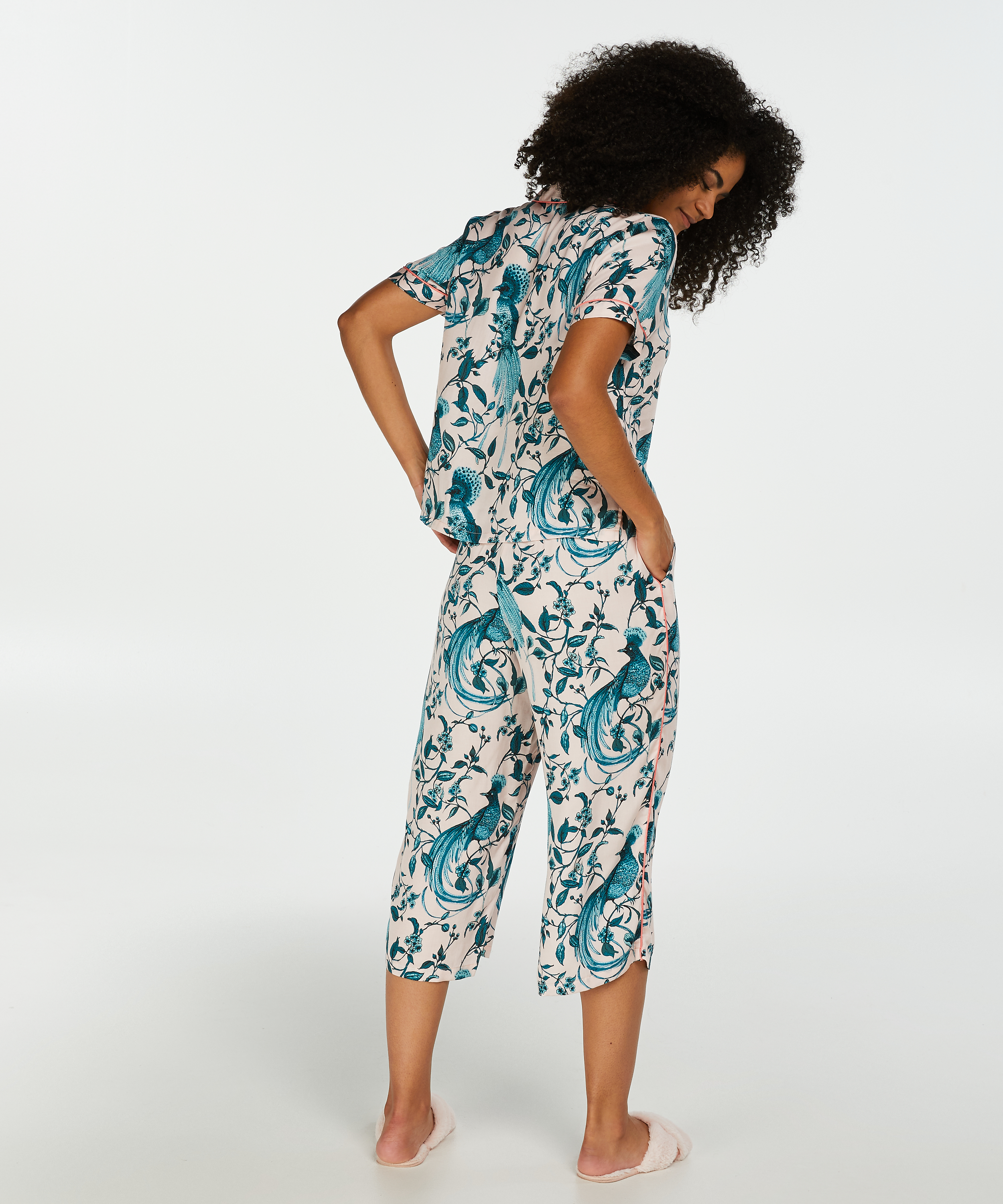 Chaqueta de pijama de manga corta tejida, Rosa, main