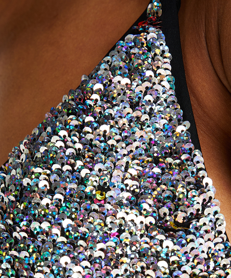 Top de bikini triangular Pride, Negro