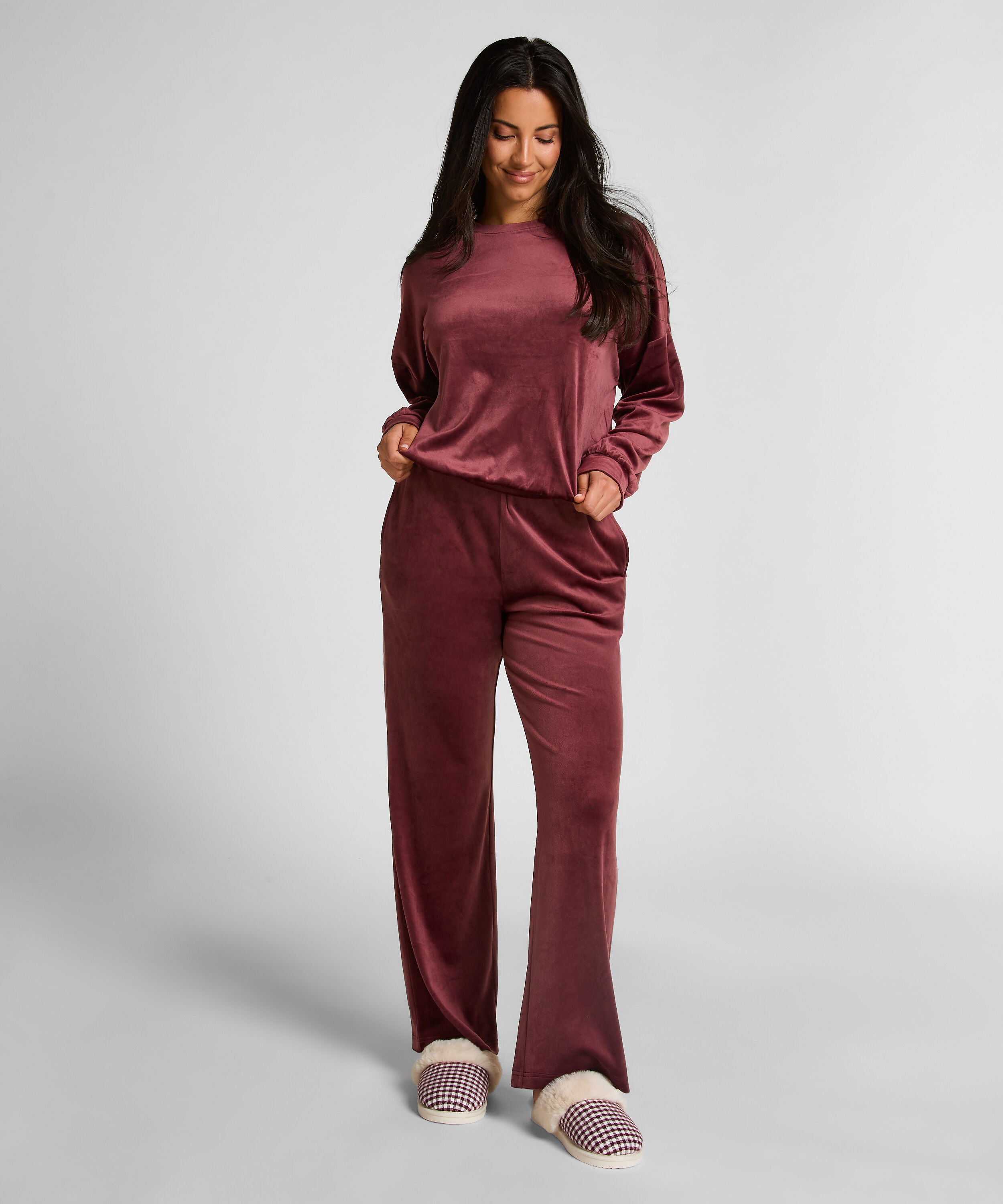 Pantalón de pijama de terciopelo, Rojo