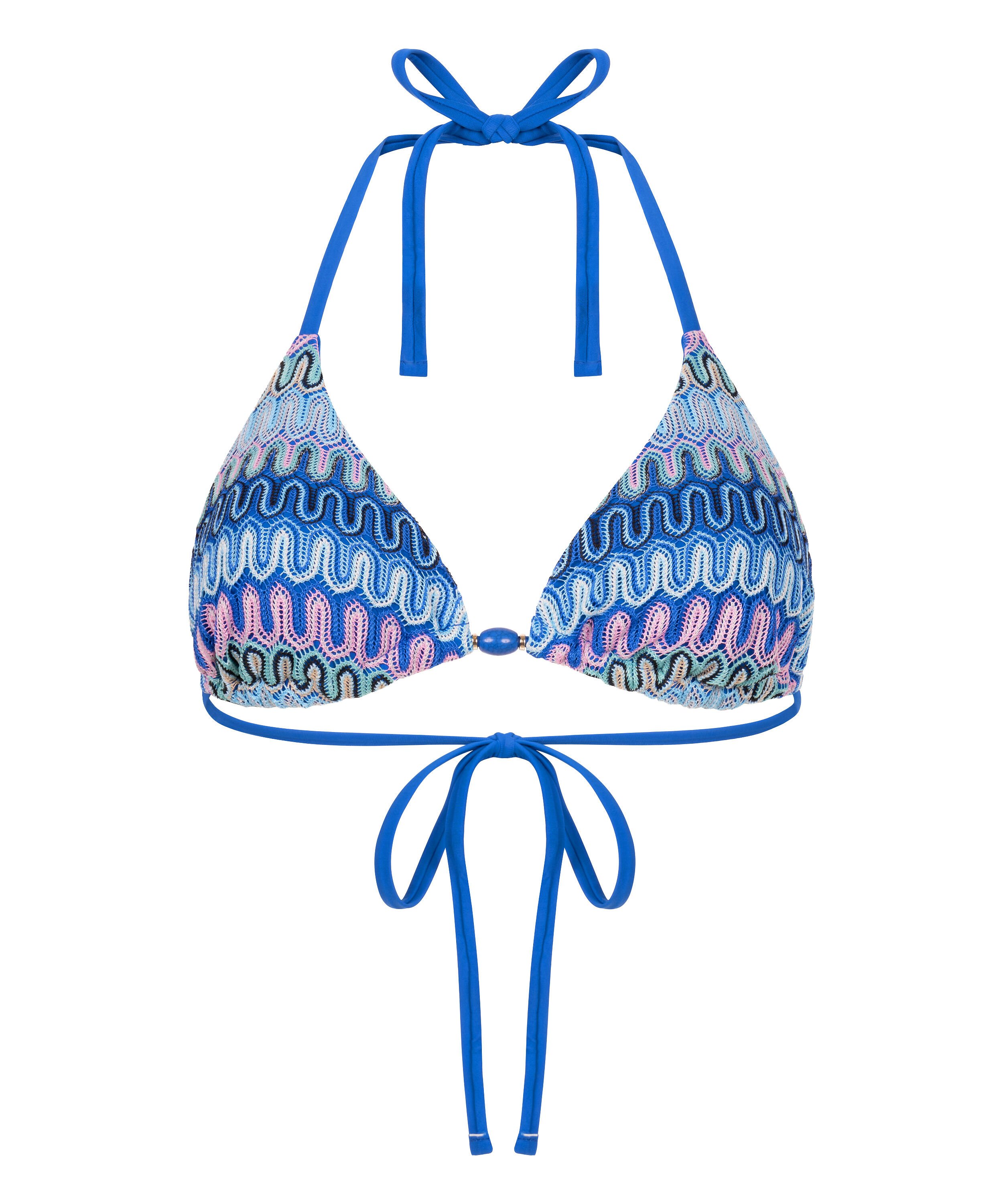 Top de bikini de tri&aacute;ngulo Cali, Azul