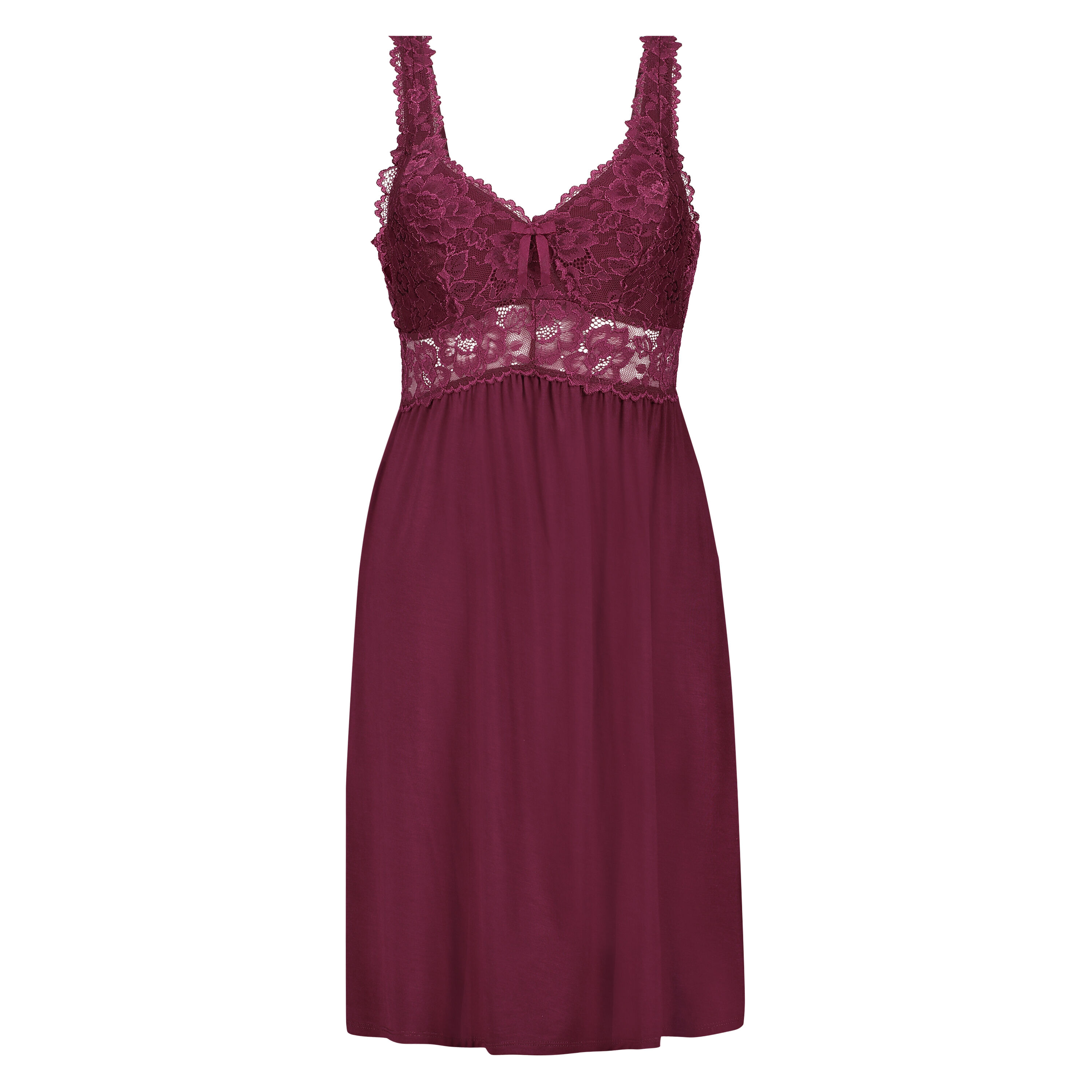 Camisón corto de encaje Nora, Morado
