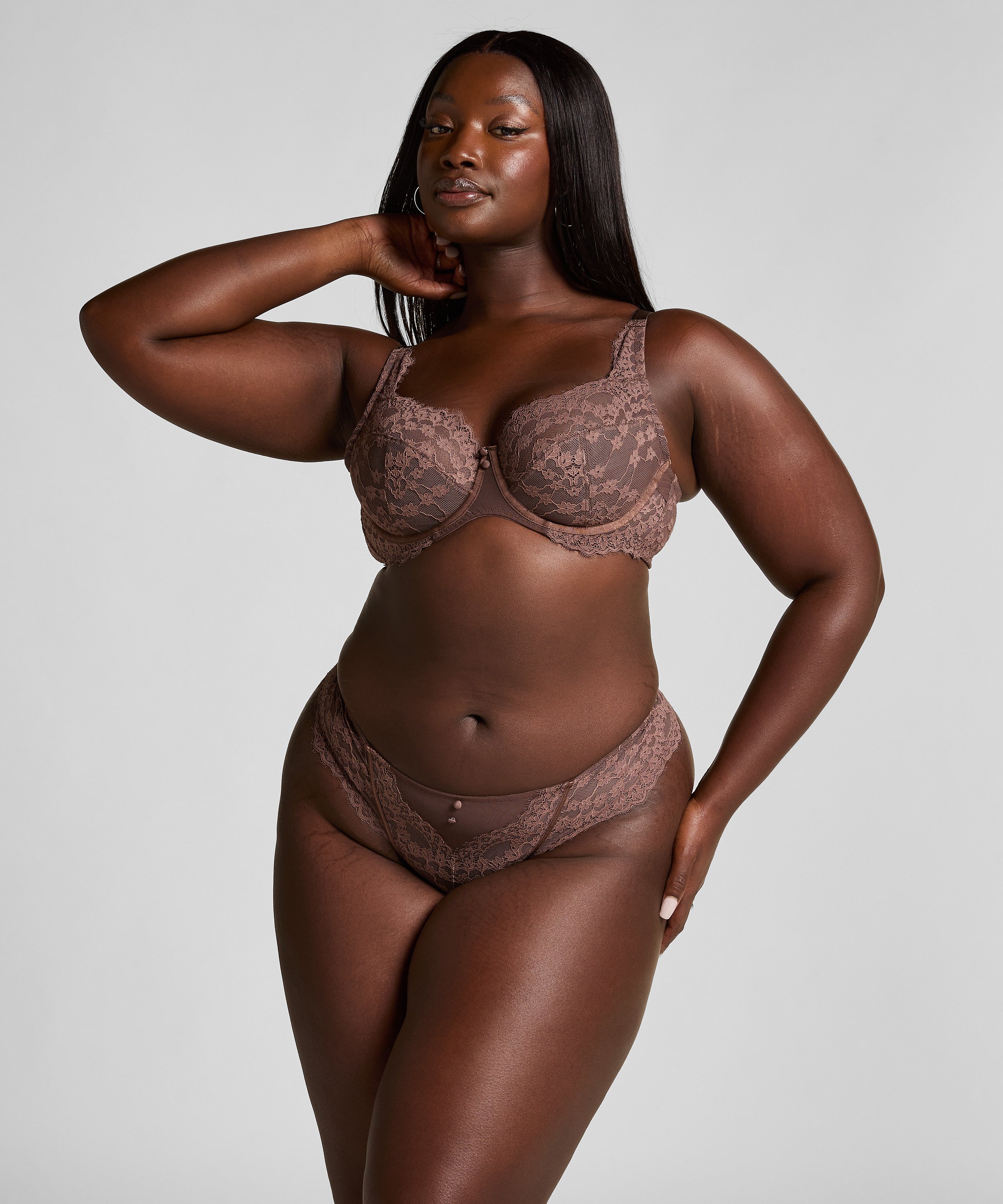 Sujetador con aros no preformado Daisy, Marr&oacute;n, main