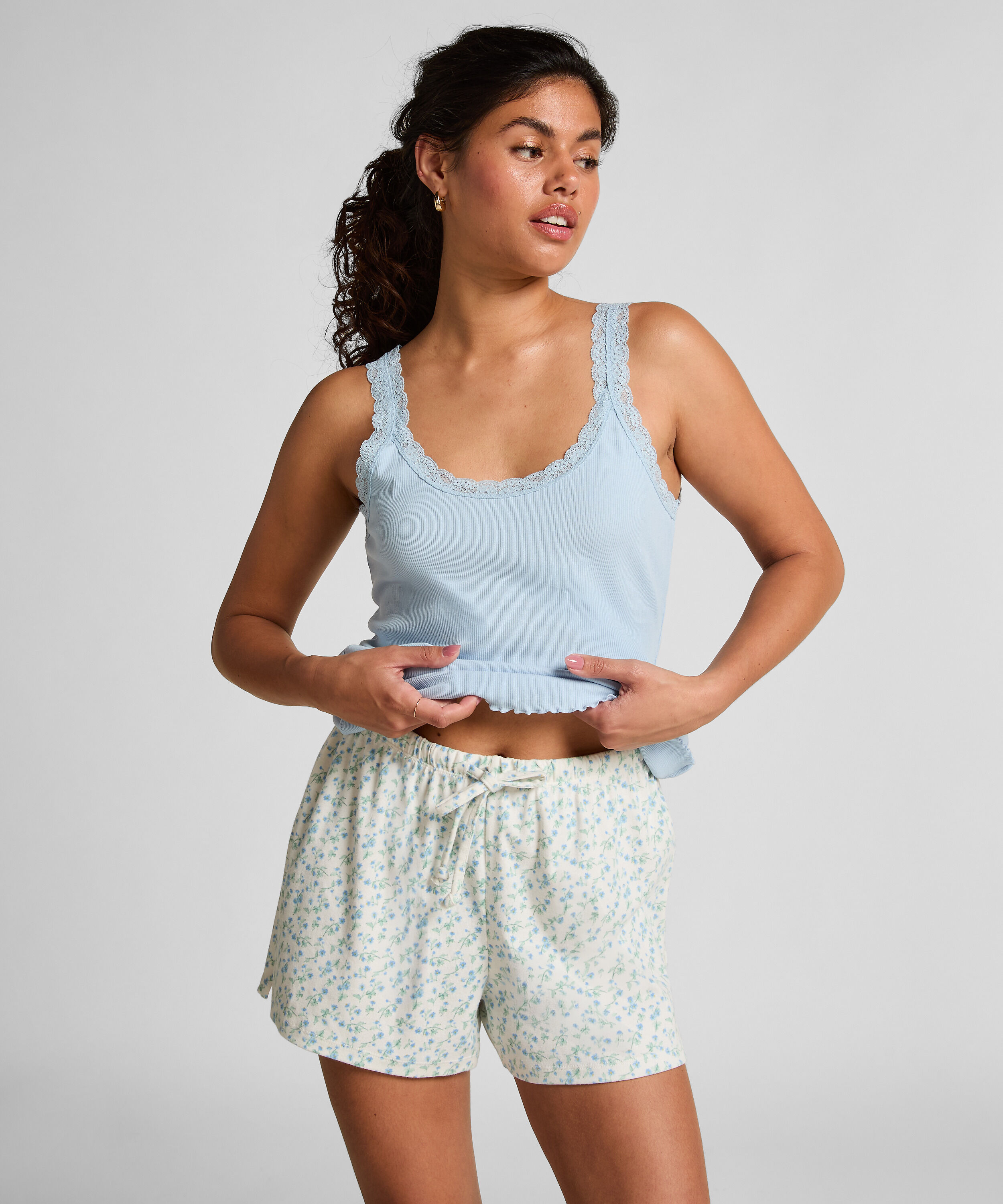 Pantalón corto de algodón, Blanco