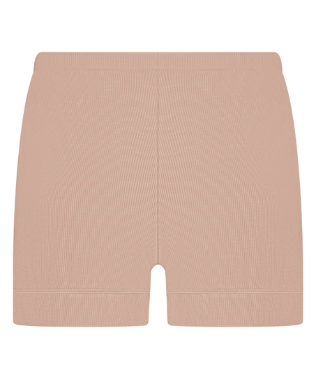 Short de punto Rib Essential, Beige